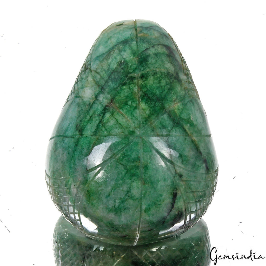 1070 Cts Natural Green Brazilian Emerald Pear Carving Earth Mined Loose Huge Gem