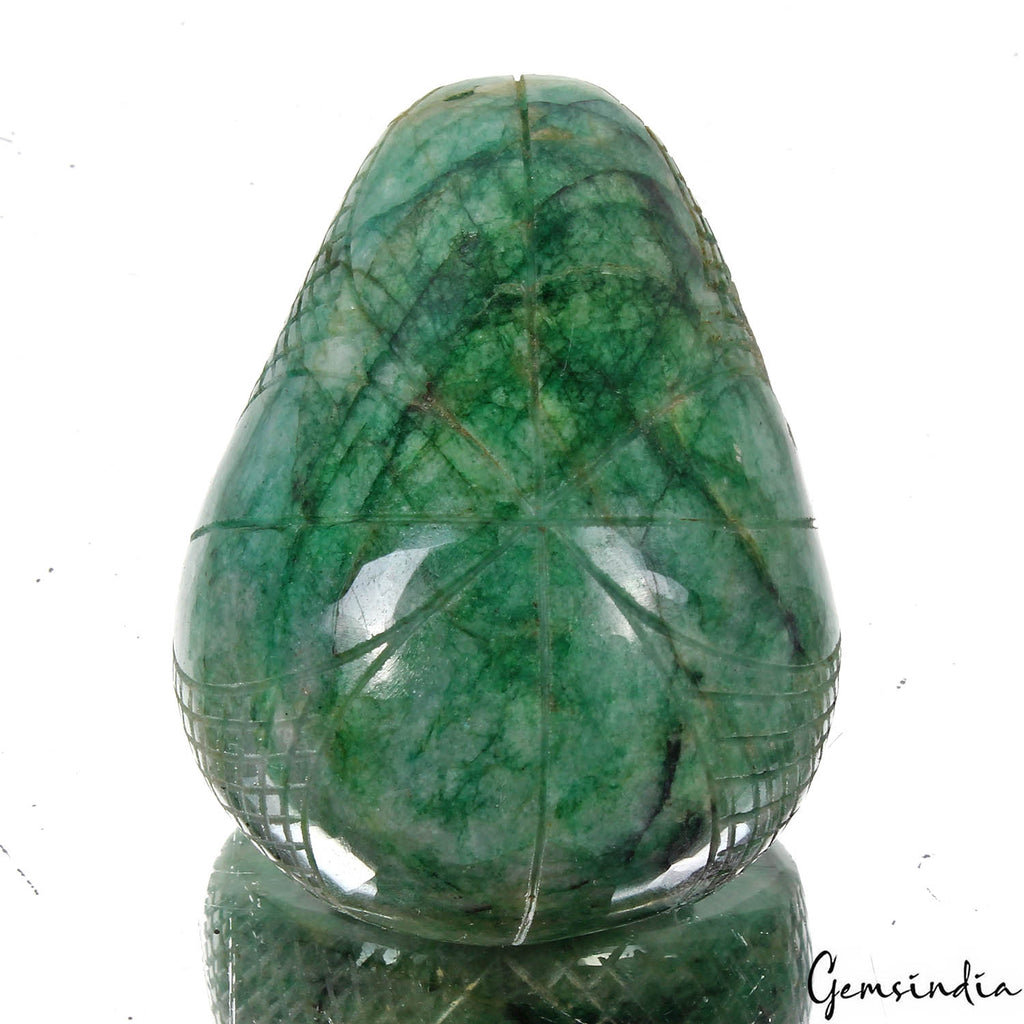 Brazilian Emerald Carving, Color Enhanced, Green — 72 x 55 x 35 mm, 1070 Ct, Brazil