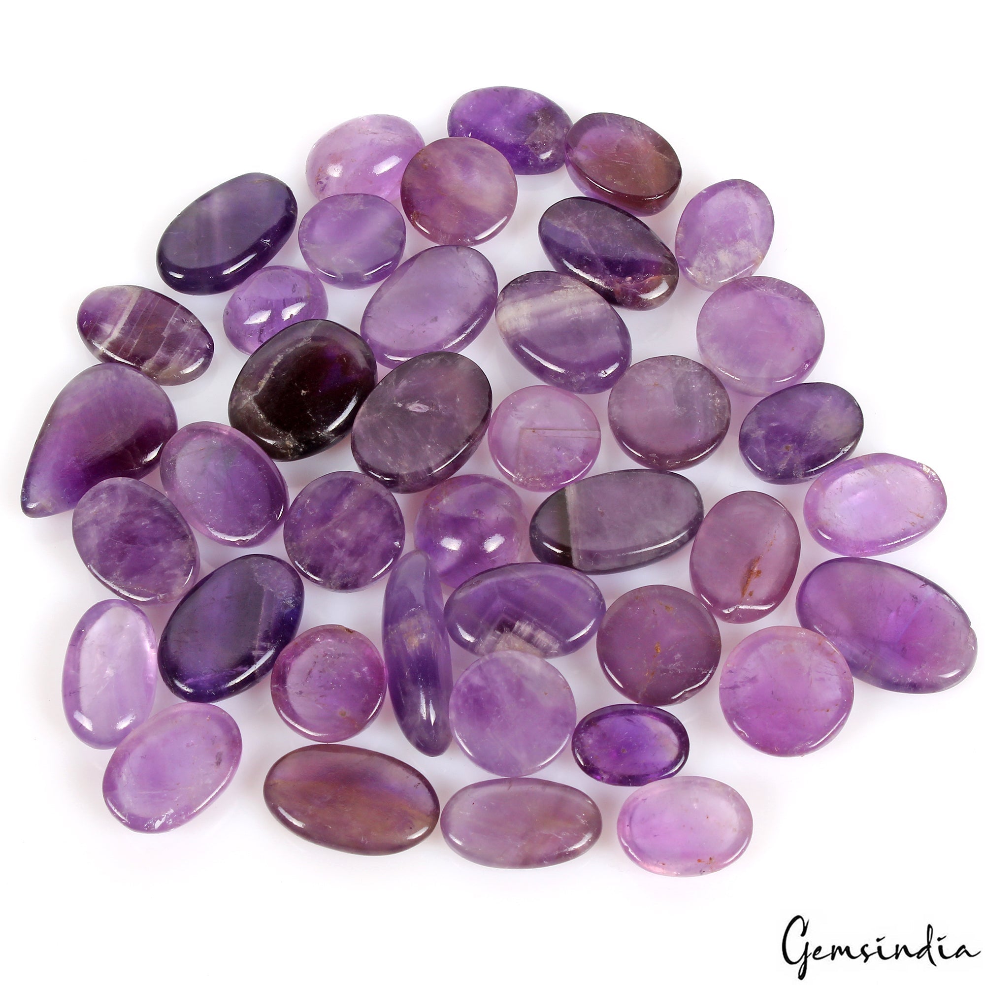 500 Ct Natural Purple Amethyst Loose Mix Cabochon Untreated Gemstones~14-26mm