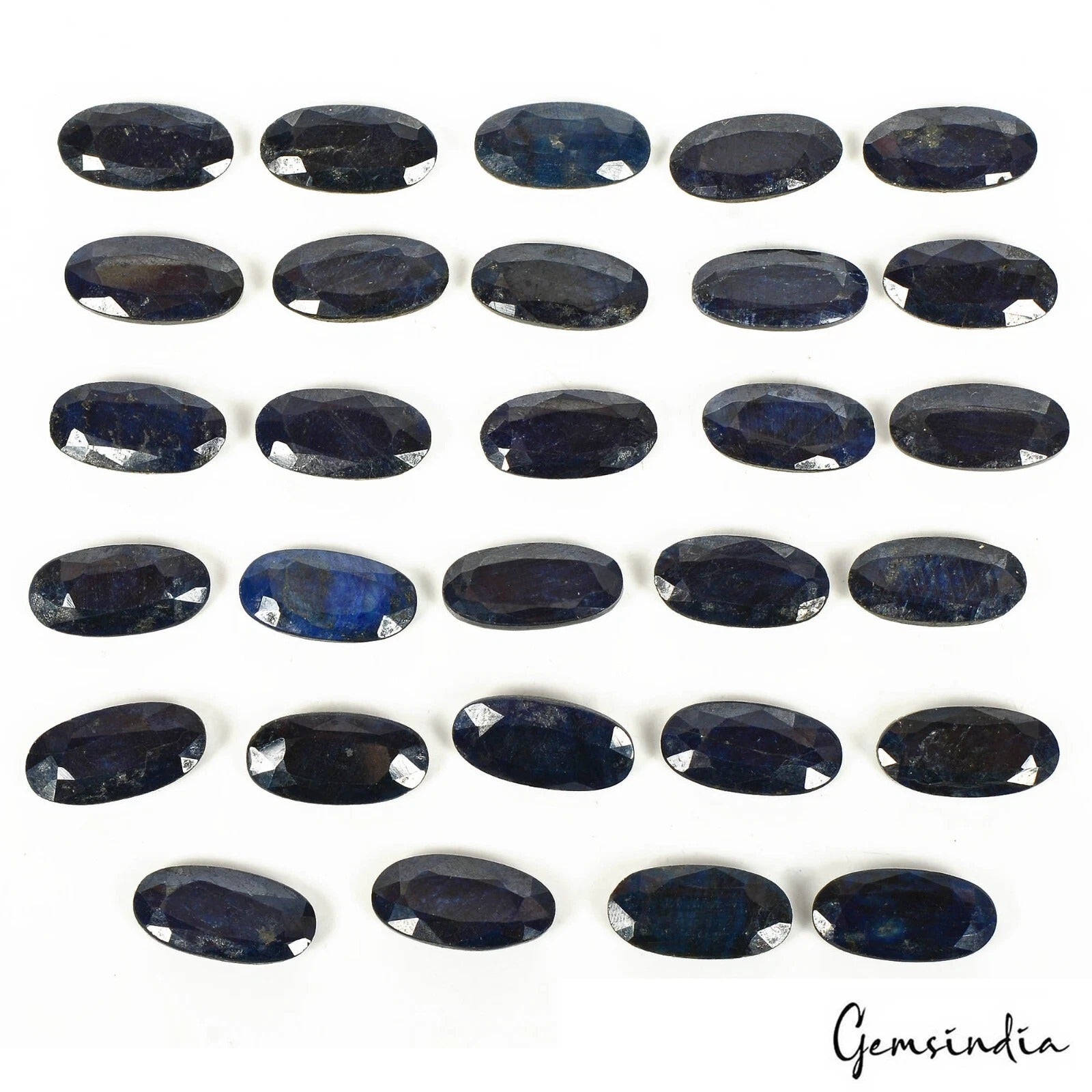 330 Ct Natural Blue Sapphire Oval Faceted Loose Gemstone Lot 29 Pcs For Jewelry