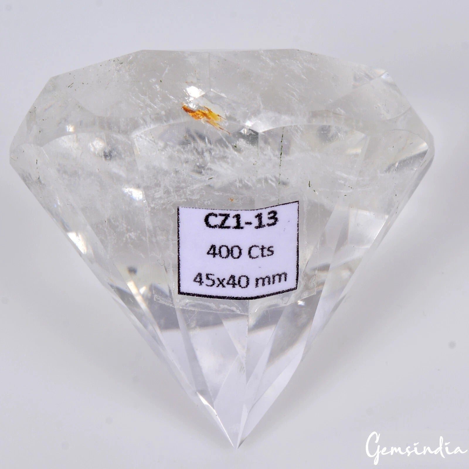 Certified 400 Ct Natural Diamond Cut White Quartz Crystal Mineral Loose Huge Gem
