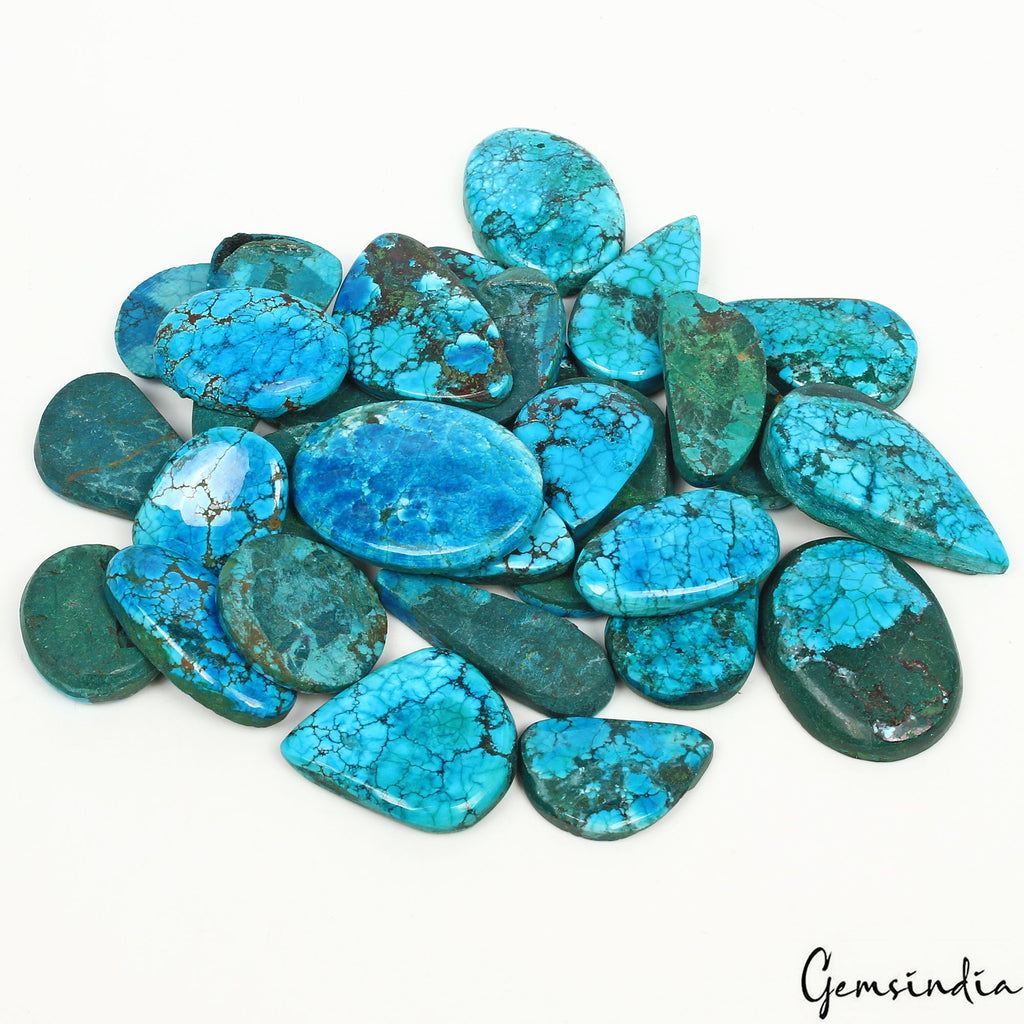 520 Ct Natural Blue Spiderweb Turquoise Mix Cab Loose Wholesale Gems Lot 29 Pcs