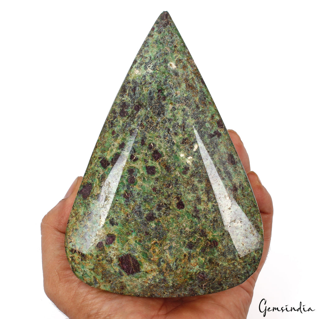 Large 1.7 kilo Natural Huge Green Blue Ruby Fuchsite Pear Cut Untreated Gemstone