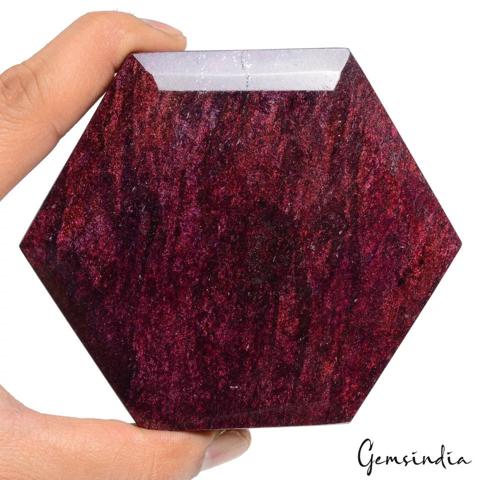 Certified 4300 Ct Natural Madagascar Dark Red Ruby Hexagon Cut Loose Huge Gem NM