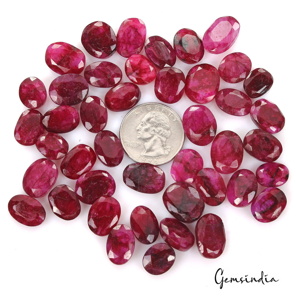 Natural Red Pink Beryl Oval Faceted Loose Wholesale Gemstone Lot 310 Ct/ 43 Pcs