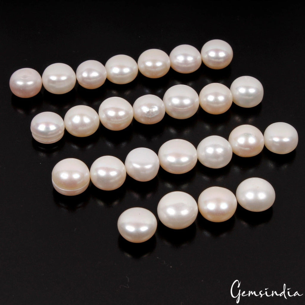 25 Pcs Natural 9-11mm Loose Beads Freshwater Pearl Round Undrilled for jewelry