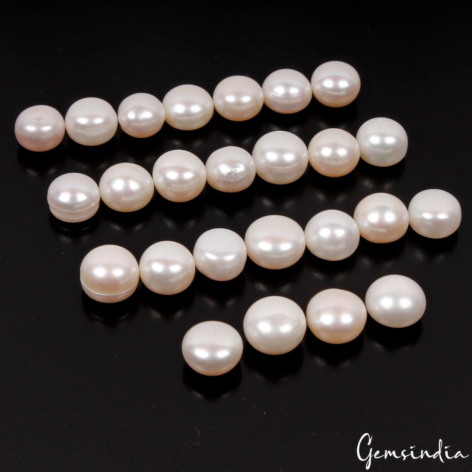 25 Pcs Natural 9-11mm Loose Beads Freshwater Pearl Round Undrilled for jewelry