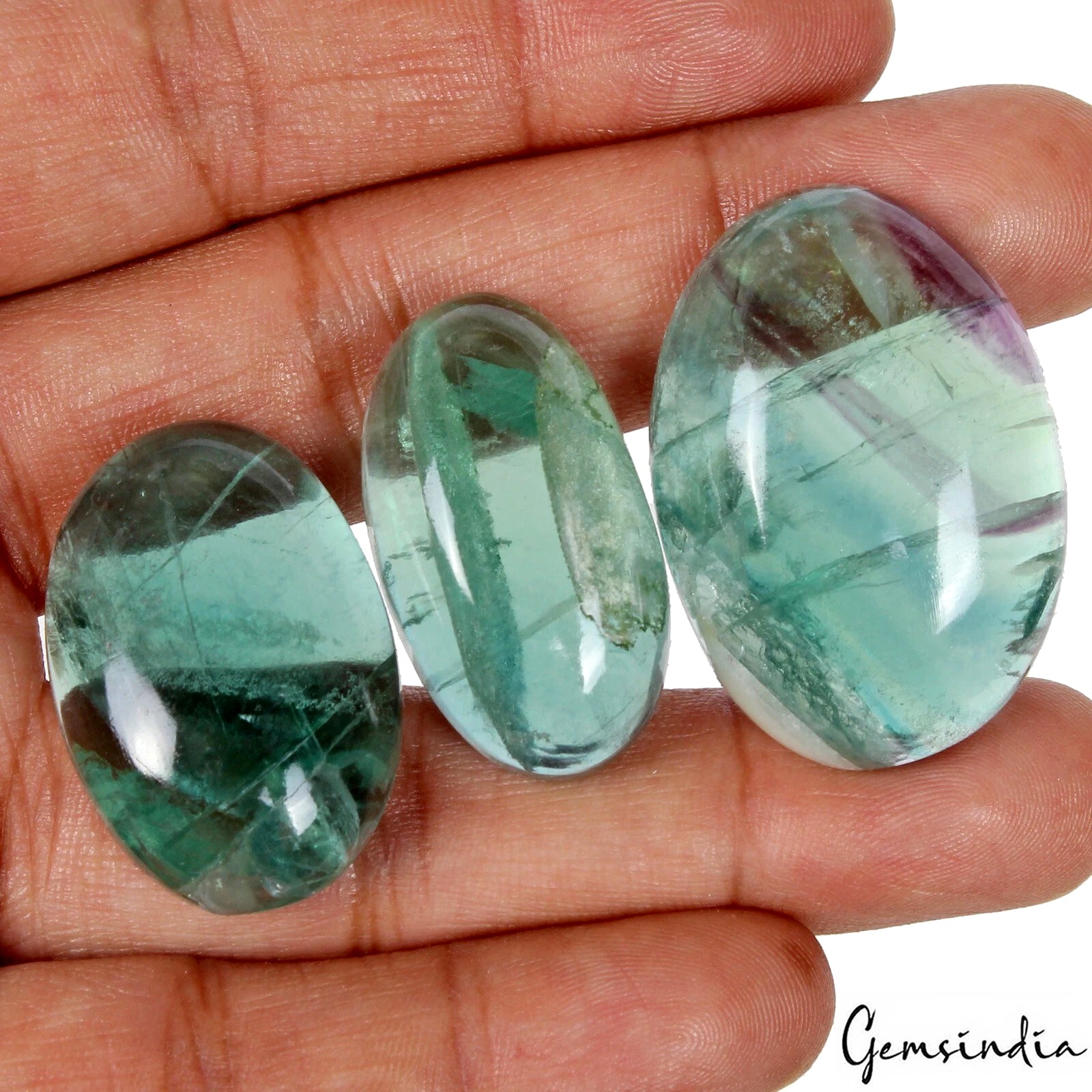 Fluorite Cabochon, Untreated, Green — 31mm, 230.30 Ct, Brazil
