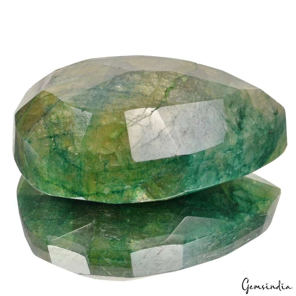 1800 Ct Natural Green Blue Brazilian Emerald Pear Faceted Earth Mined Loose Gem