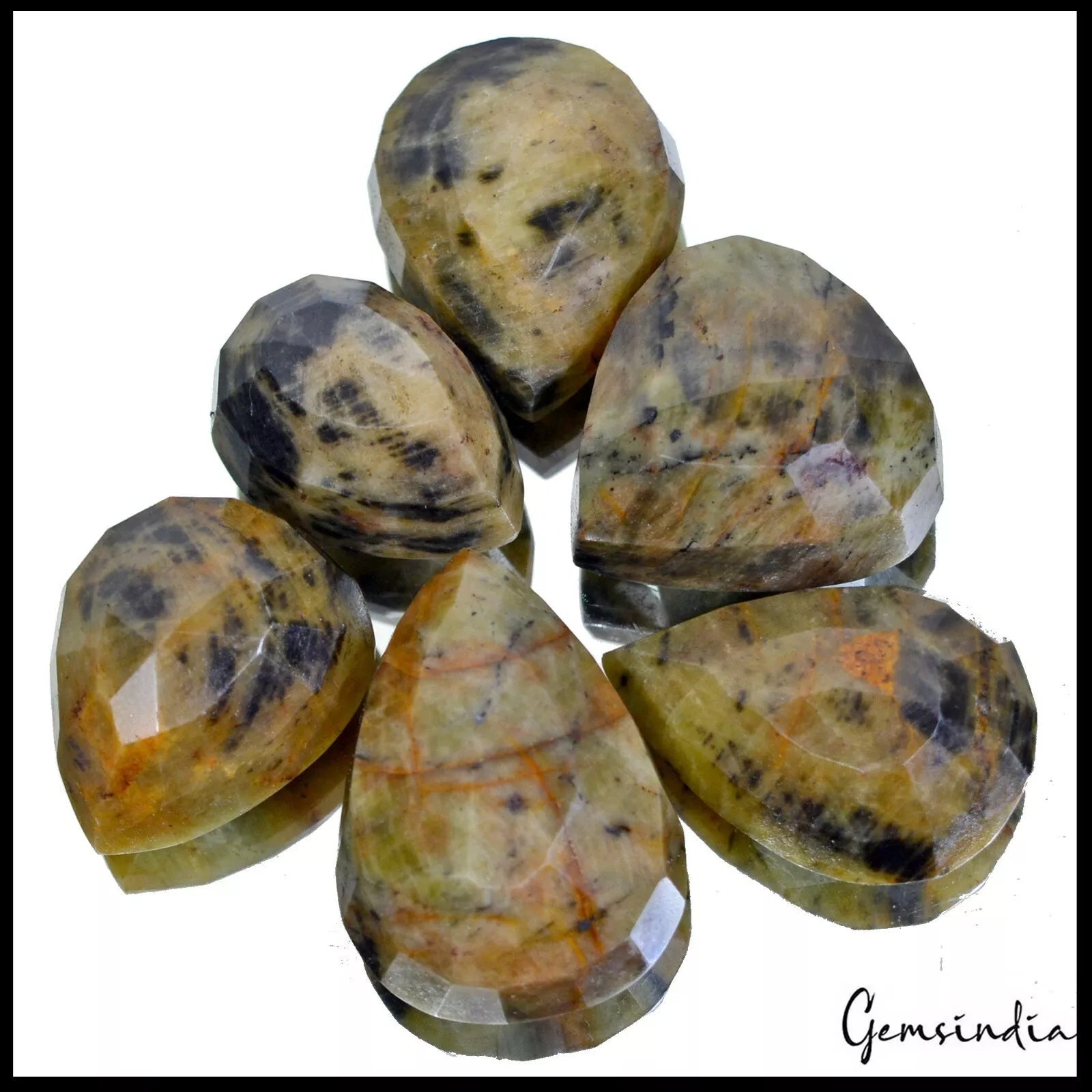 1500 Carat Natural Bi-color Sapphire Pear cut Loose Madagascar 37-48mm Gemstones