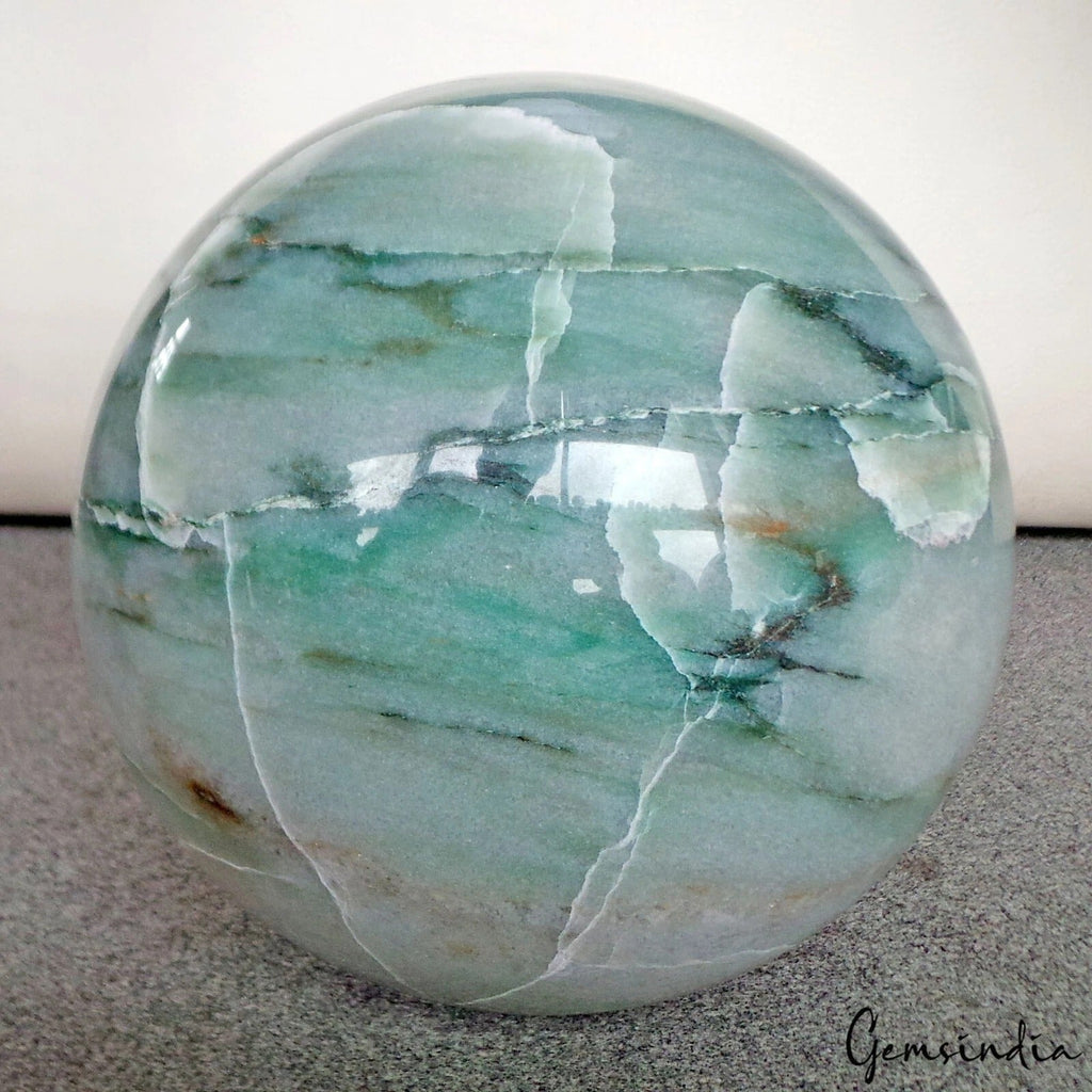 7.7" Green Aventurine Gemstone Sphere Crystal Polished Ball Healing/Decor~ 8.7Kg