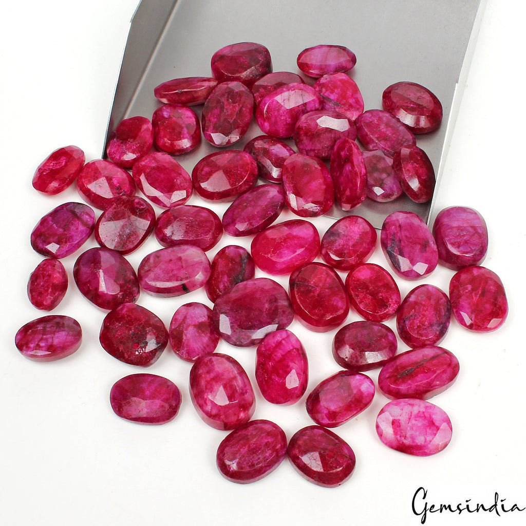 630 Cts Natural Pink Beryl Bixbite USA Oval Cut Loose 15-19mm Gemstones ~ 50 Pcs