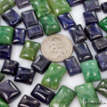 51 Pcs Natural Sapphire Emerald Mix Cabochon Loose 11-21mm Gemstones Lot~ 740 Ct