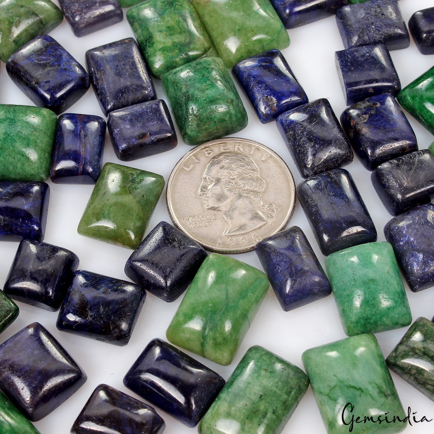 51 Pcs Natural Sapphire Emerald Mix Cabochon Loose 11-21mm Gemstones Lot~ 740 Ct