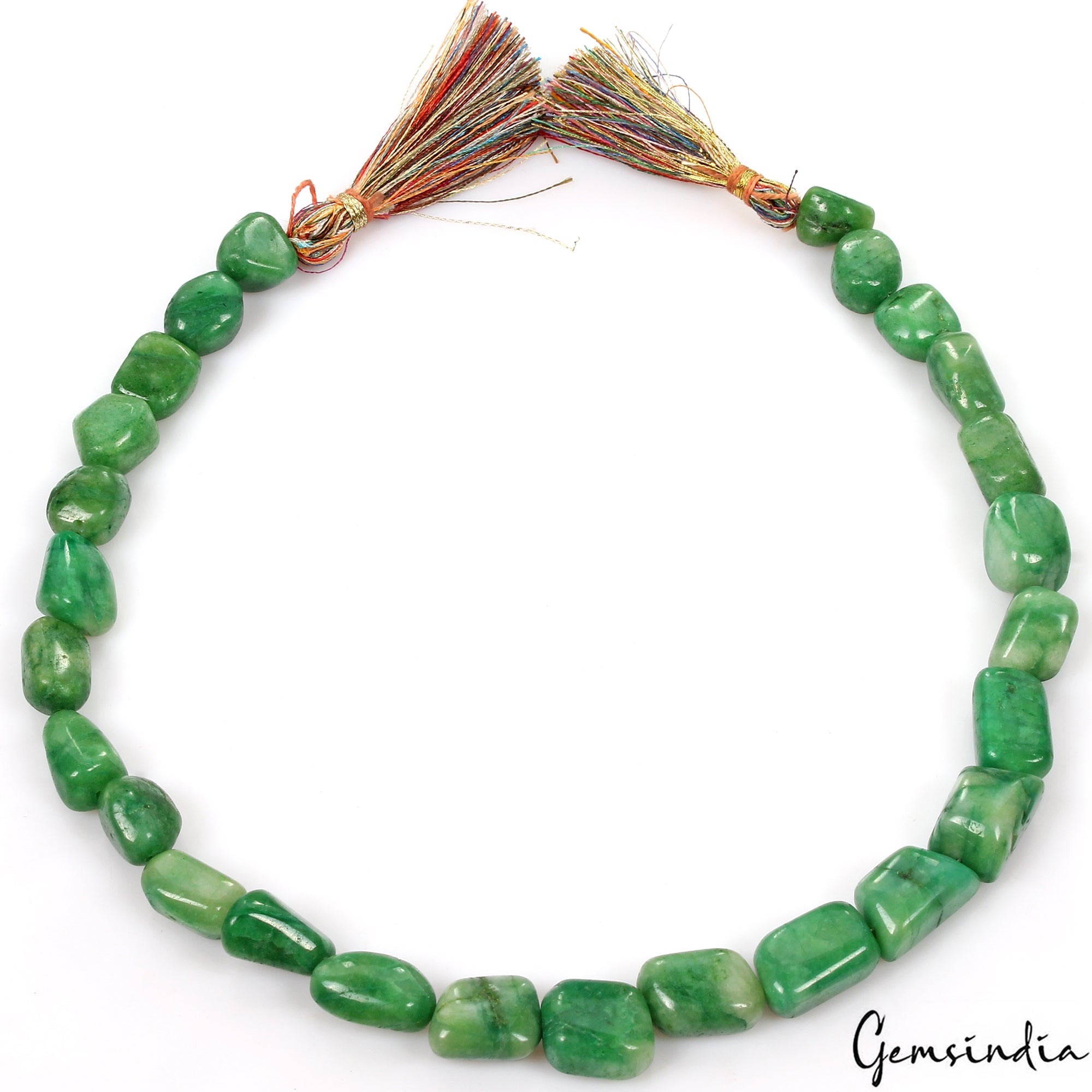 15" Natural Green Emerald Top Rare Tumble Drilled Nugget Beads ~420 Ct/26 Pcs