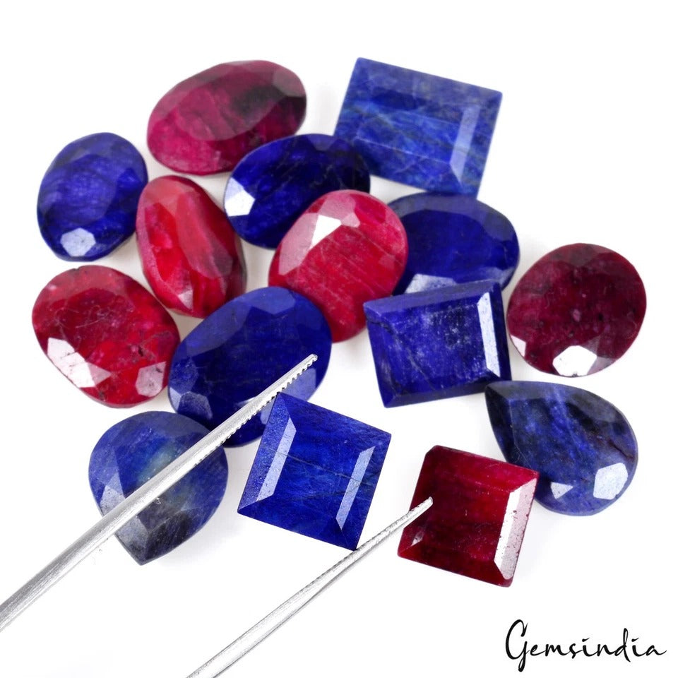 Ruby Lot, Loose Gemstone, Color Enhanced — 15 Pieces, 11mm to 17mm, 167.15 Ct