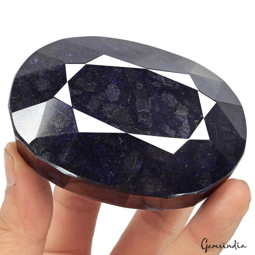 African Blue Sapphire Loose Gemstone, Color Enhanced — 86 x 61 x 36mm, 2020 Ct, Africa
