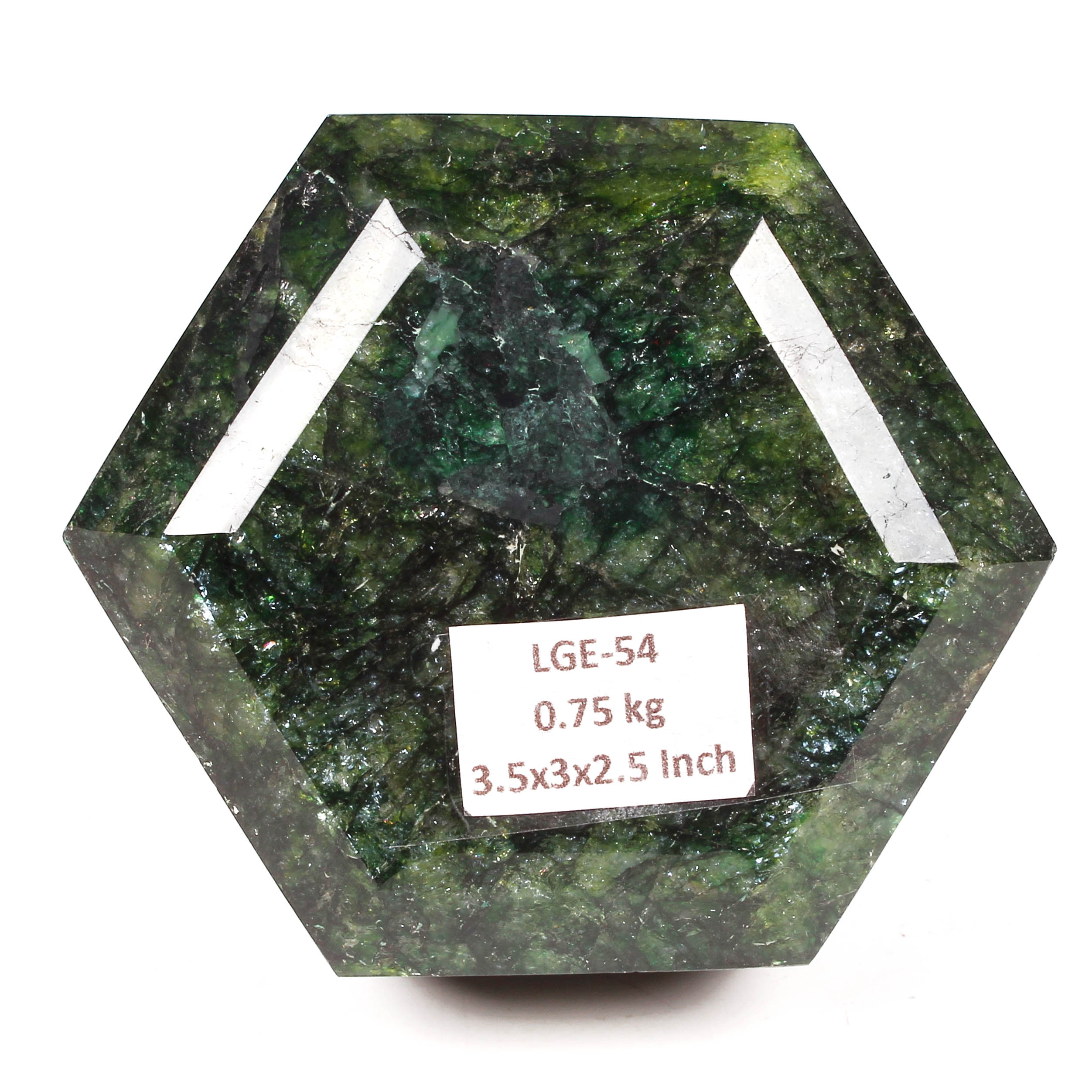 750 Gram Natural Green Emerald Earth Mined Hexagon Cut Huge Brazil Gemstone NM