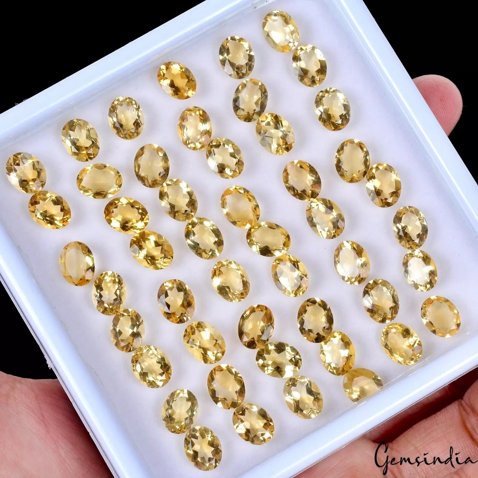 VVS 49 Pcs Natural Citrine AAA Quality Oval Cut 9mmx7mm Sparkling Gemstones Lot