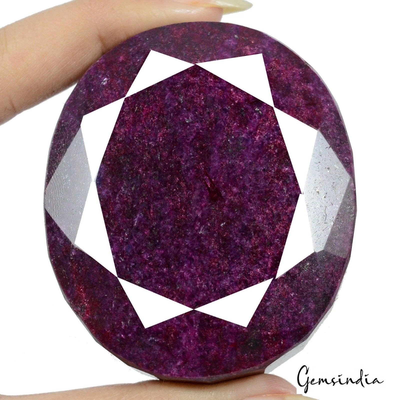 Ruby Loose Gemstone, Color Enhanced, Red — 65 x 55 x 27mm, 1200 Ct, Madagascar