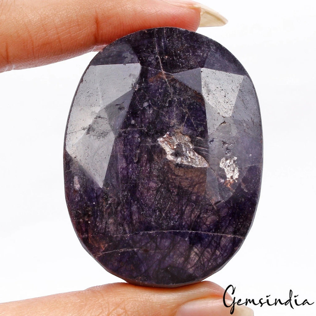 640 Cts Natural African Blue With Silver Shine Sapphire Oval Loose Huge Gemstone