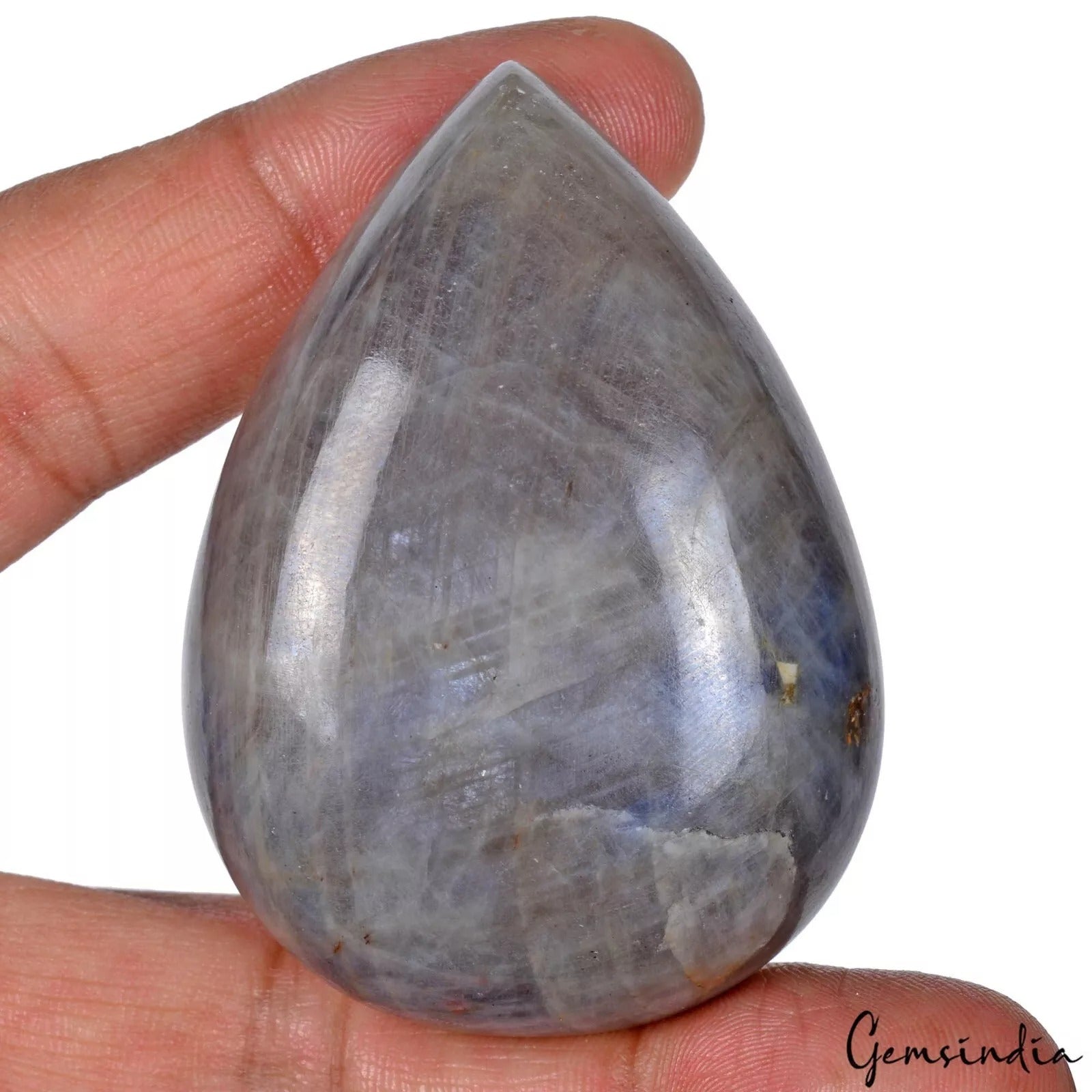 595 Ct Natural Untreated Grey Blue Sapphire Pear Cab Earth Mined Certified Gems