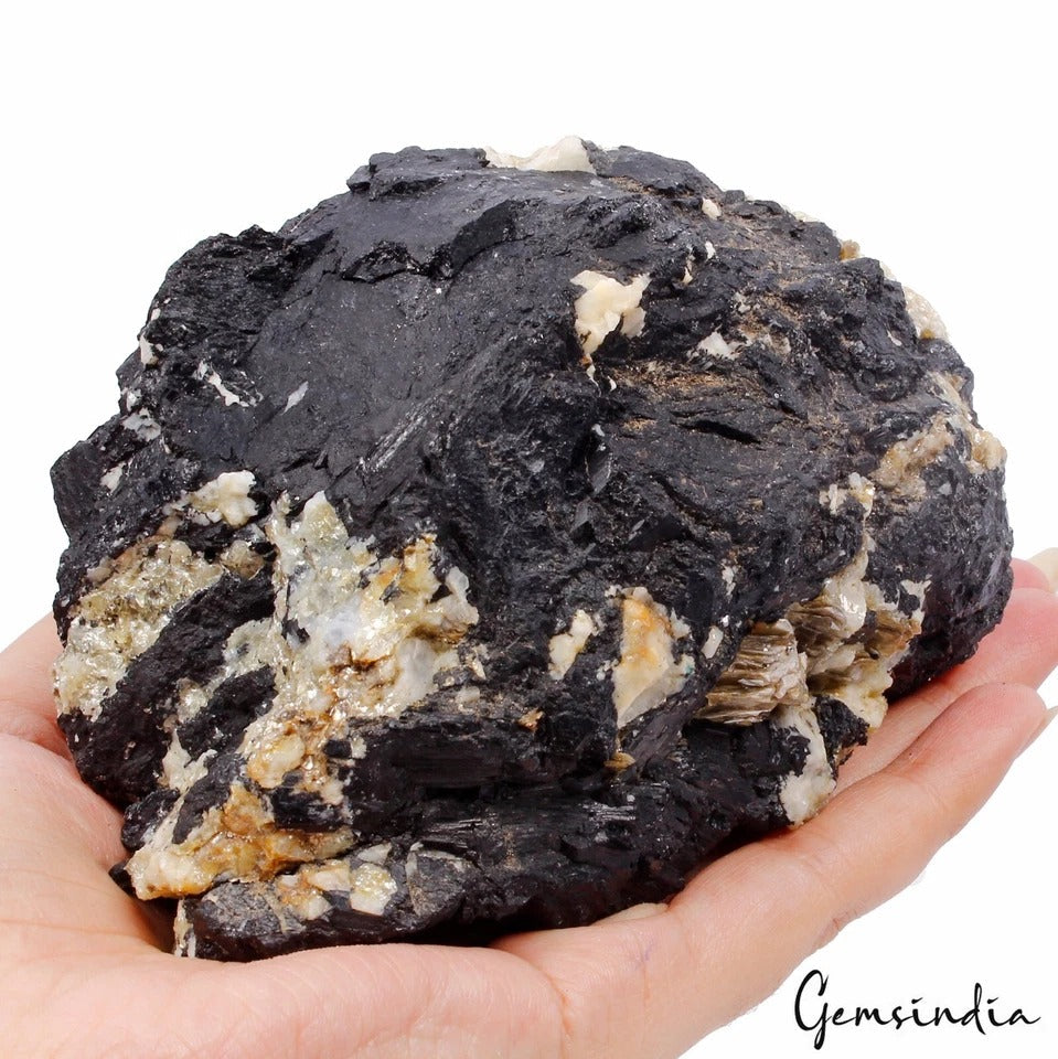 Massive Black Tourmaline w/Feldspar Erongo Mountain Namibia Specimen Rough 1.3Kg