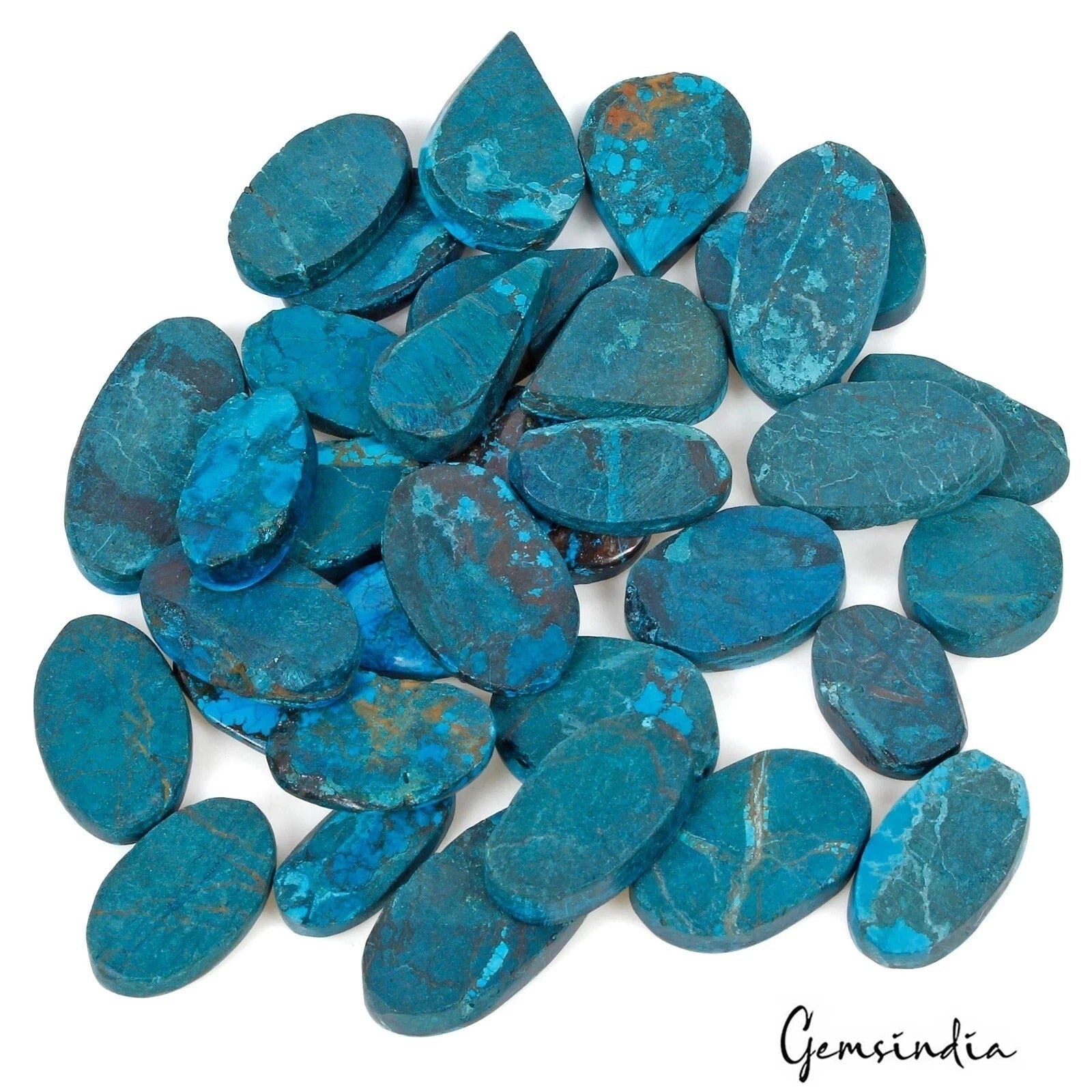 680 Ct/34 Pcs Natural USA Blue Green Turquoise Mix Cab Loose Wholesale Gemstones