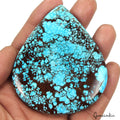 Huge 480 Cts USA Arizona Spiderweb Blue Turquoise Pear Cabochon Loose Gemstone