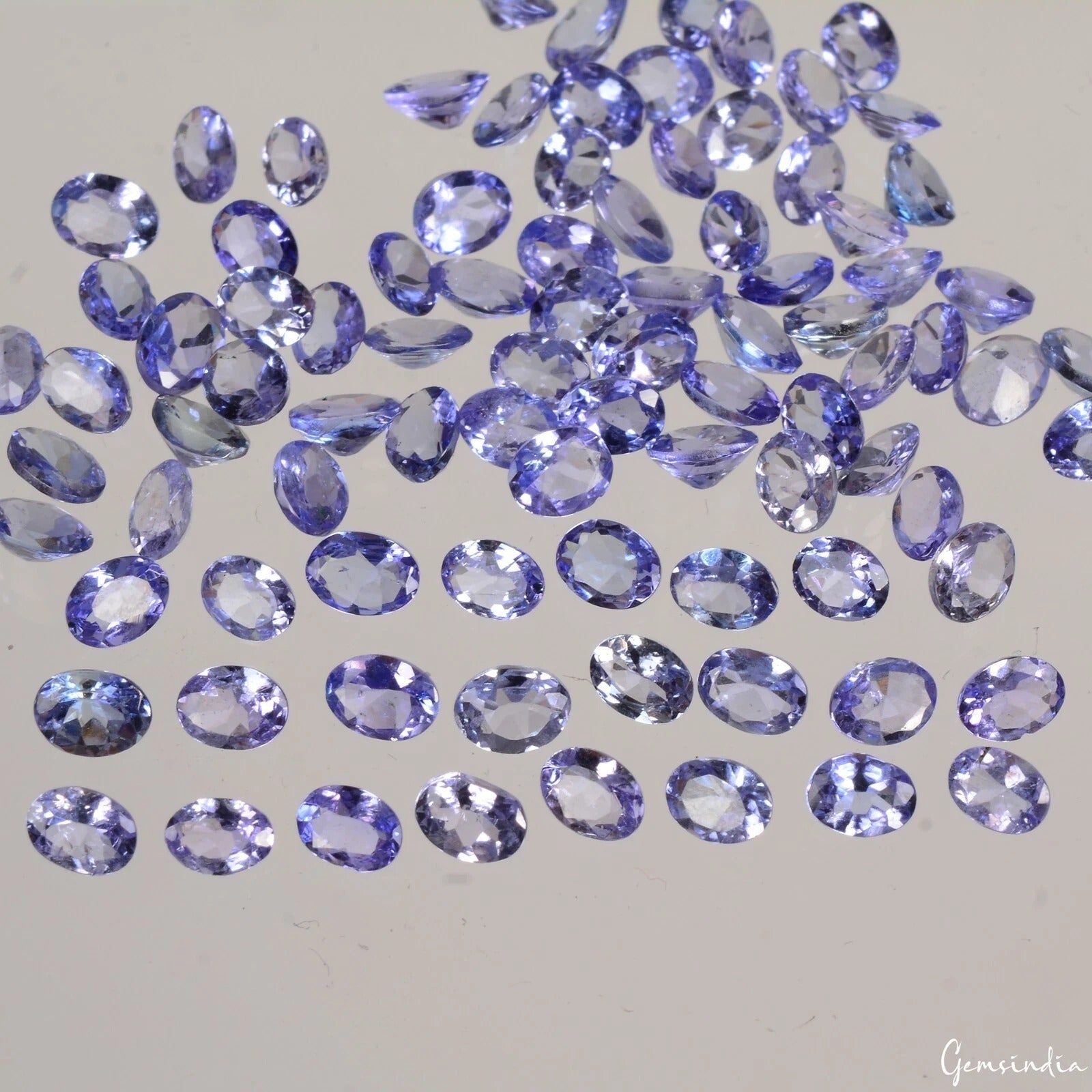 90 Pcs Natural Tanzanite 4x3mm Oval Cut Sparkling Violet Blue Loose Gemstone Lot