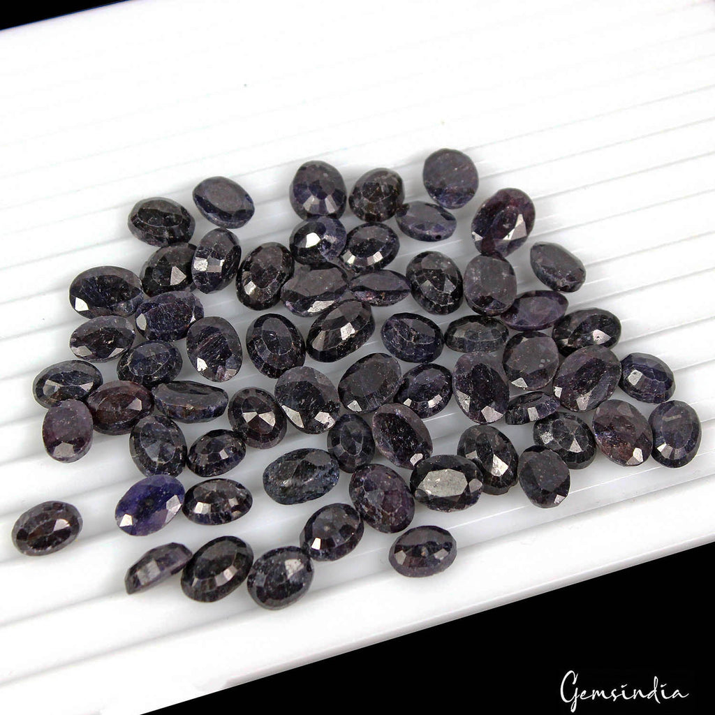 340 Ct/61 Pcs Natural African Blue Sapphire Oval Faceted Cut Gem Lot For Jewelry