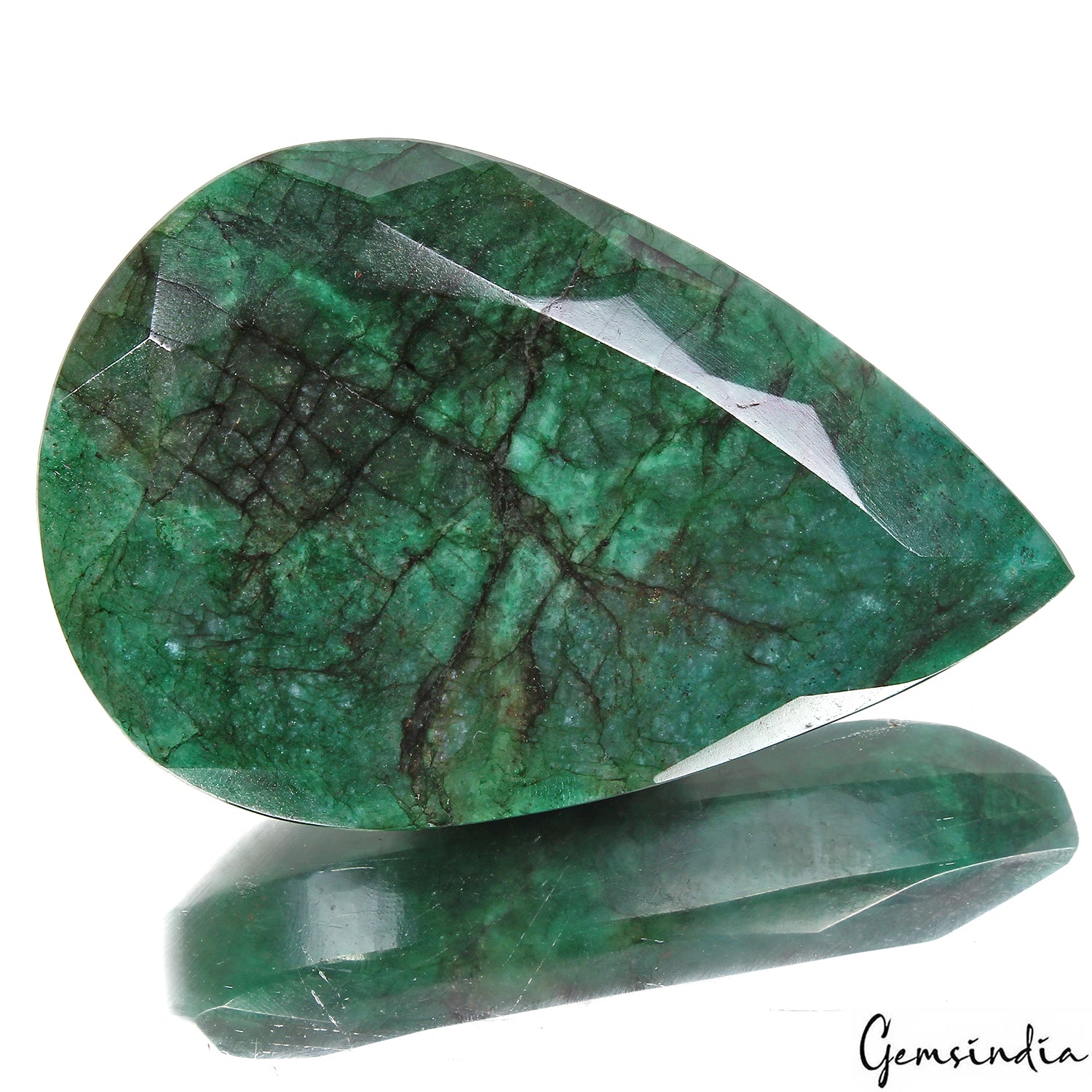 Emerald Loose Gemstone, Color Enhanced, Green — 80 x 53 x21mm, 680 Ct, Brazil