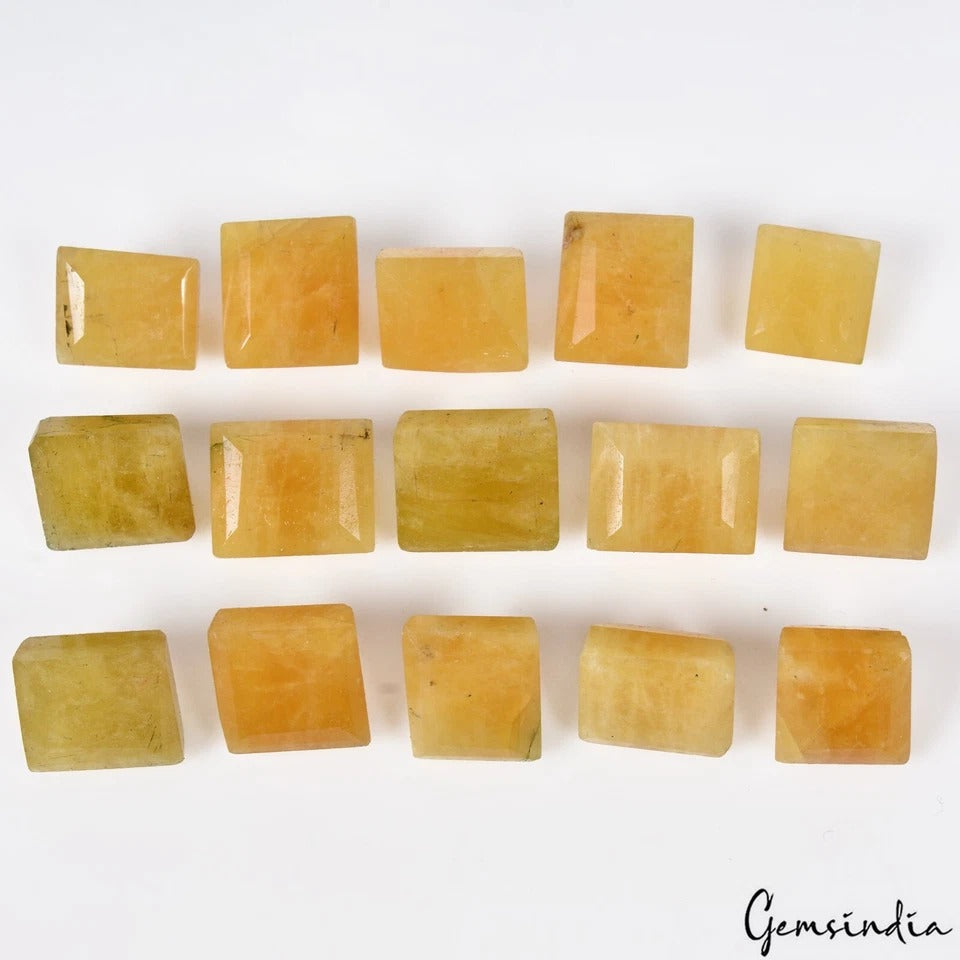 Beryl Lot, Loose Gemstone, Untreated, Yellow — 15 Pieces, 12mm to 15mm, 200 Ct, Brazil