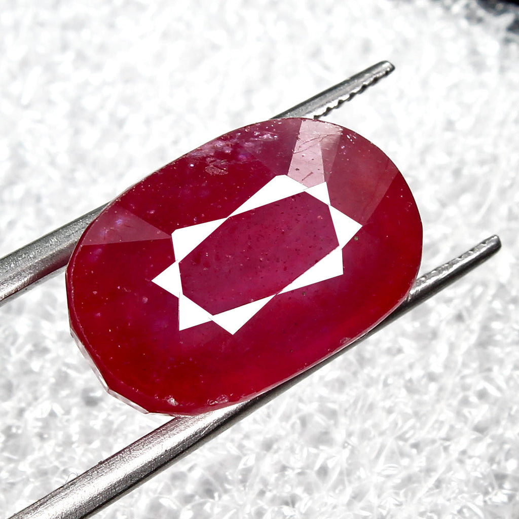 Ruby Loose Gemstone, Oval Cut, Heated — 14x9x8 mm, 11.60 Ct, Mozambique