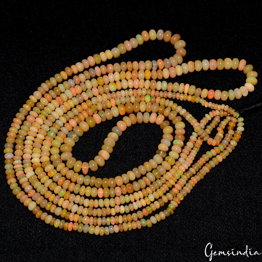 A++ Natural Ethiopian Opal Beads Welo Fire Opal Gemstone Beads/3 Strand~18" each