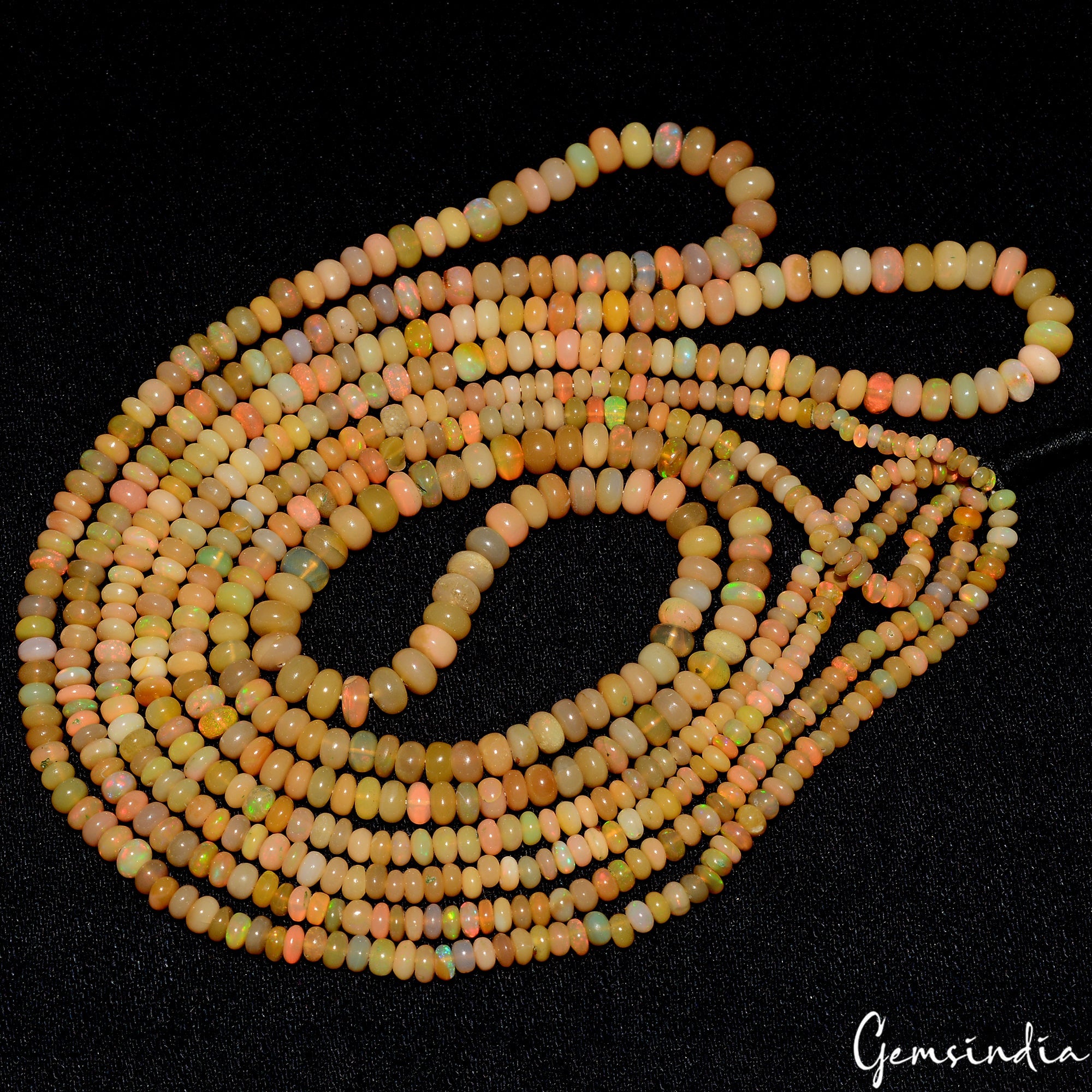 A++ Natural Ethiopian Opal Beads Welo Fire Opal Gemstone Beads/3 Strand~18" each