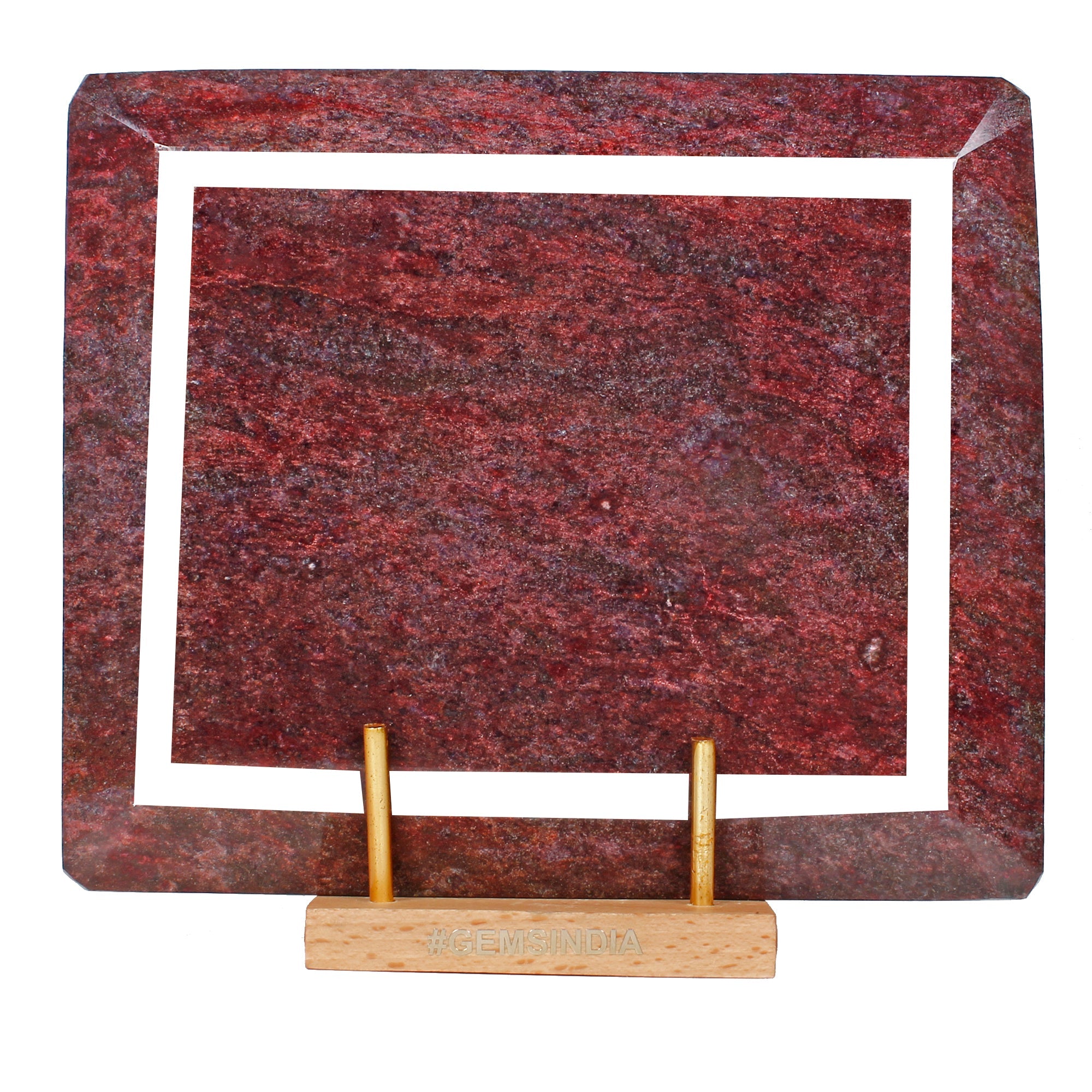 5.2 Kilo Natural Red Ruby Octagon Cut Gemstone Earth-Mined Museum Size W/ Stand