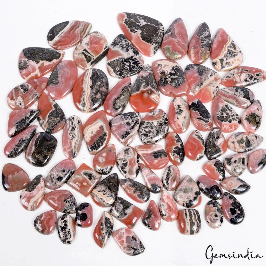 61 Pcs Natural Rhodochrosite Untreated 18-49mm Loose Cabochon Gemstones~ 2130 Ct