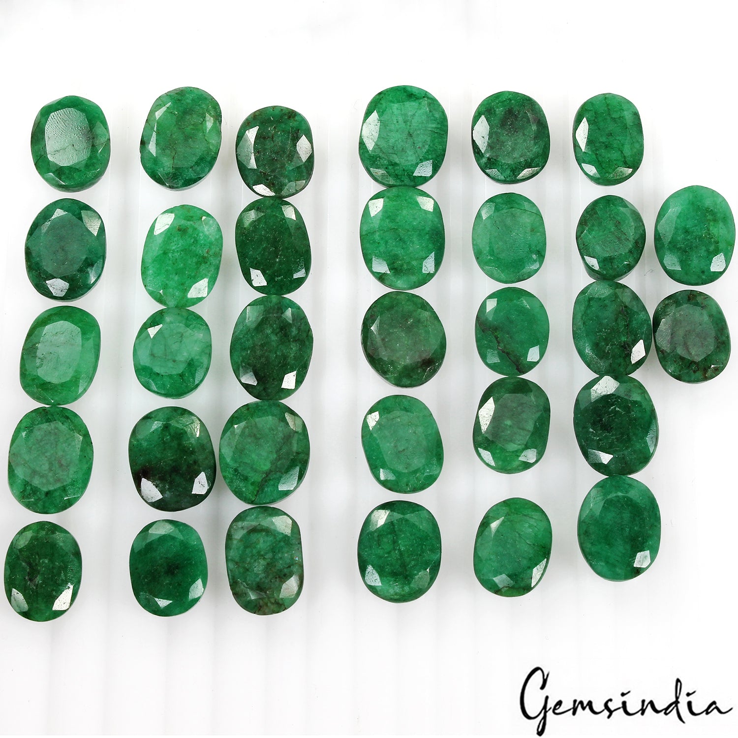 450 Ct Natural Top Green Emerald Oval Cut Loose Ring Size Gemstones Lot ~32 Pcs