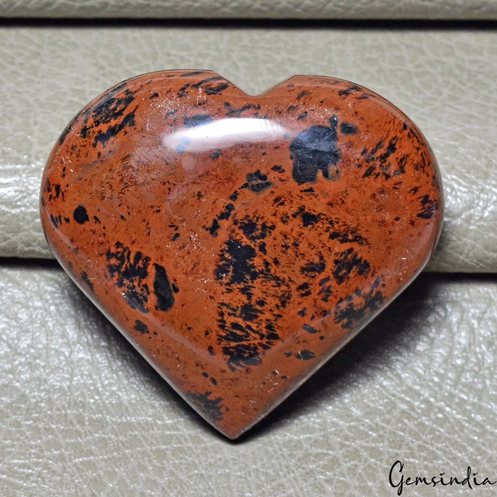 660Ct Natural Mahogany Obsidian Puffy Heart Crystal Healing/Meditation Loose Gem