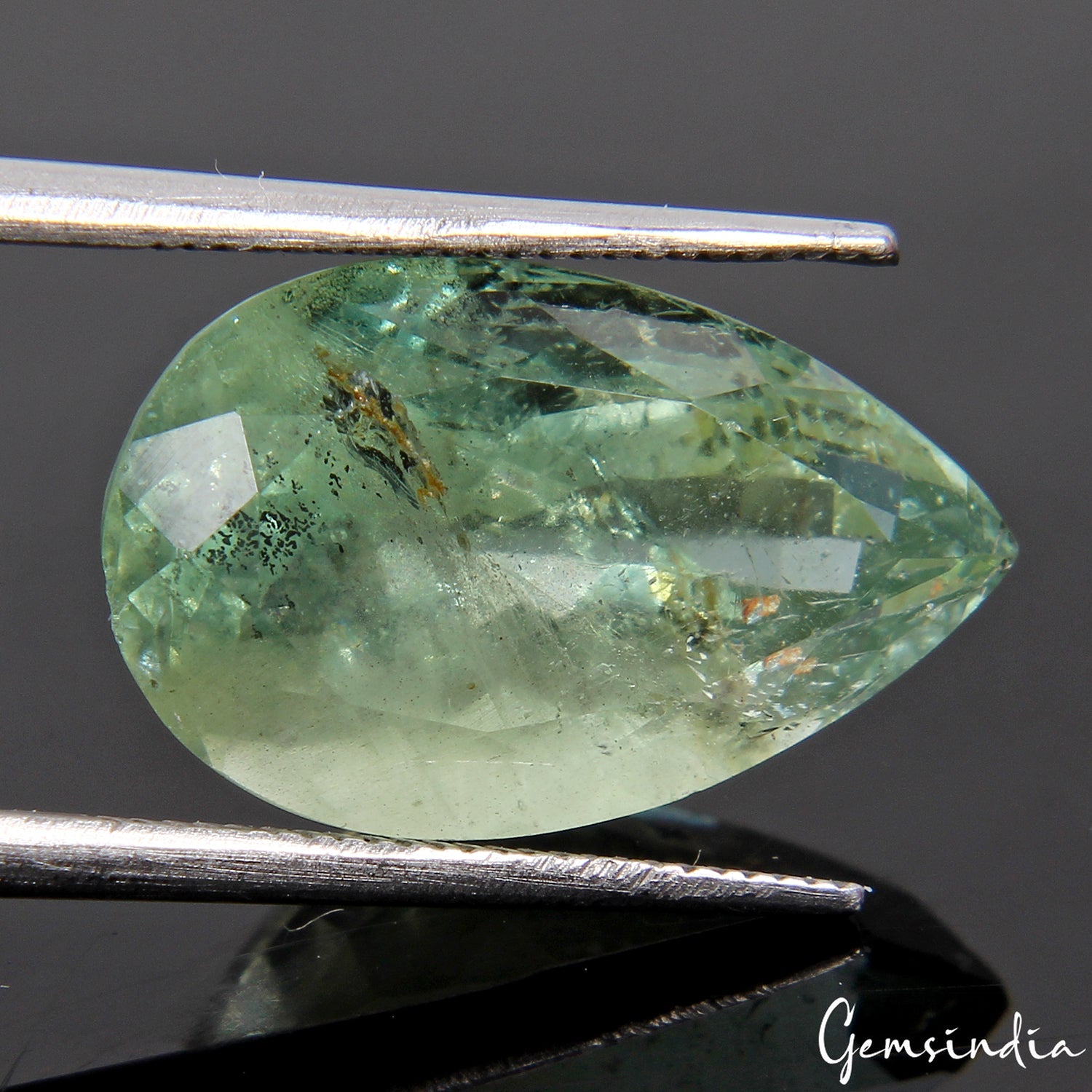 Certified 9.00 Ct Natural Santa Maria Green Aquamarine Pear Loose Untreated Gem