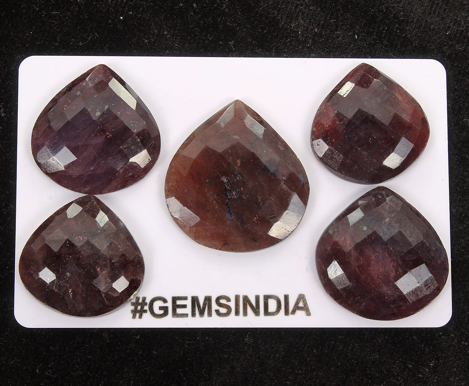 198.30 Ct Natural Blue Sapphire Pear Checker Cut Flat Back Loose Gemstone Lot