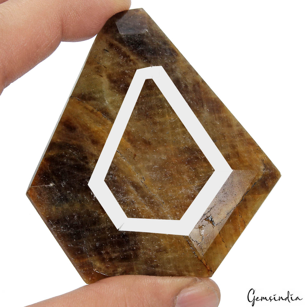 Sapphire Loose Gemstone, Untreated, Brown — 72 x 69x 27mm, 890 Ct, Madagascar