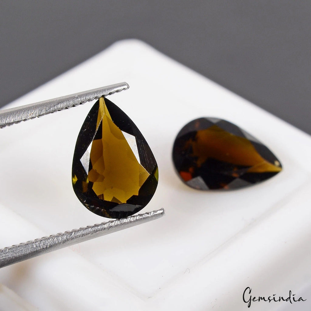 2.95 Ct Natural Red Brown Tourmaline Pear Faceted Certified Loose Gems Jewelry
