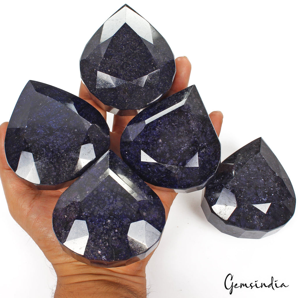 5 Pcs/2.25 Kilo Top Blue Sapphire Huge Pear Cut Loose Wholesale Display Gemstone