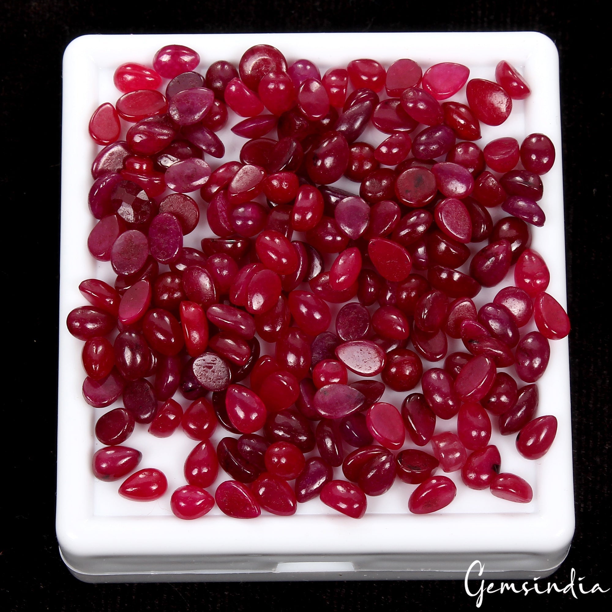 183 Pcs Natural Red Ruby Mix Cabochon 3mm-6mm Loose jewelry Gemstones ~133.70 Ct
