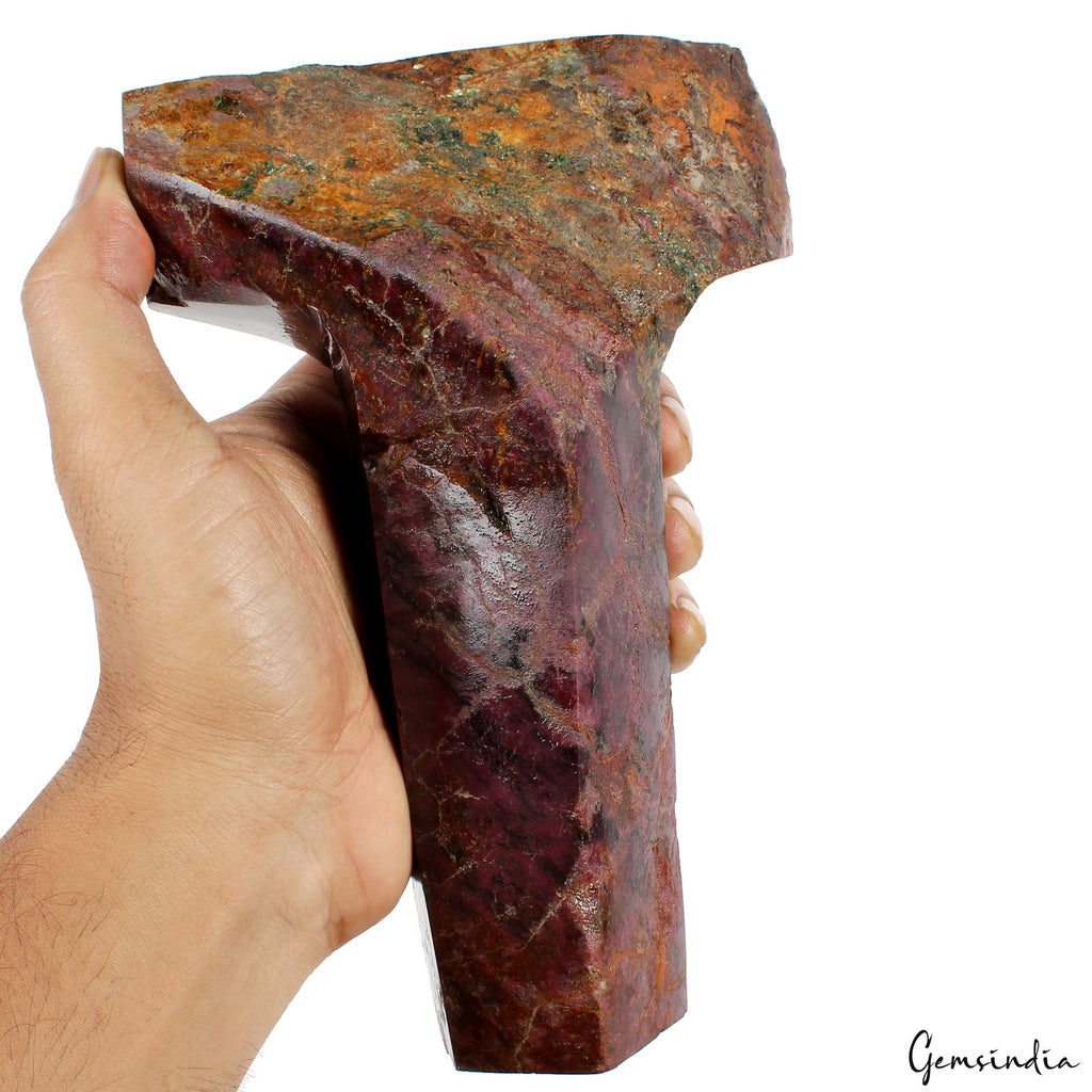 1600 Gram Natural Untreated Red Ruby 'T' Shape Huge Size Earth mined Fancy Gem