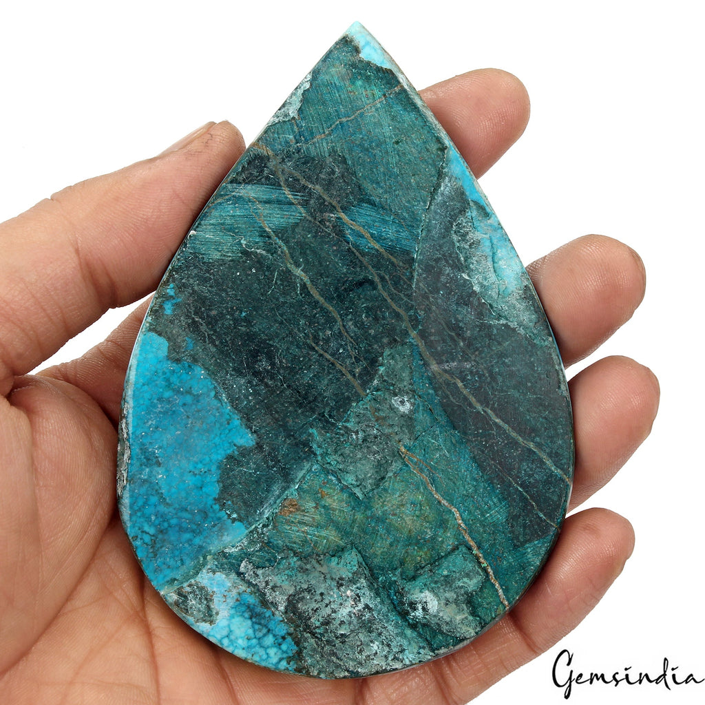 670 Ct Blue Spiderweb Turquoise Pear Cabochon Arizona Loose Huge Gems From U.S