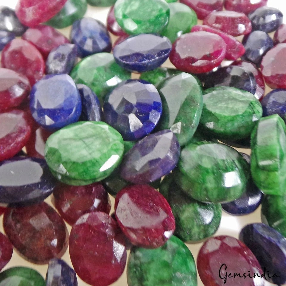 Ruby Lot, Loose Gemstone, Color Enhanced — 100 Pieces, 12mm to 20mm, 1300 Ct