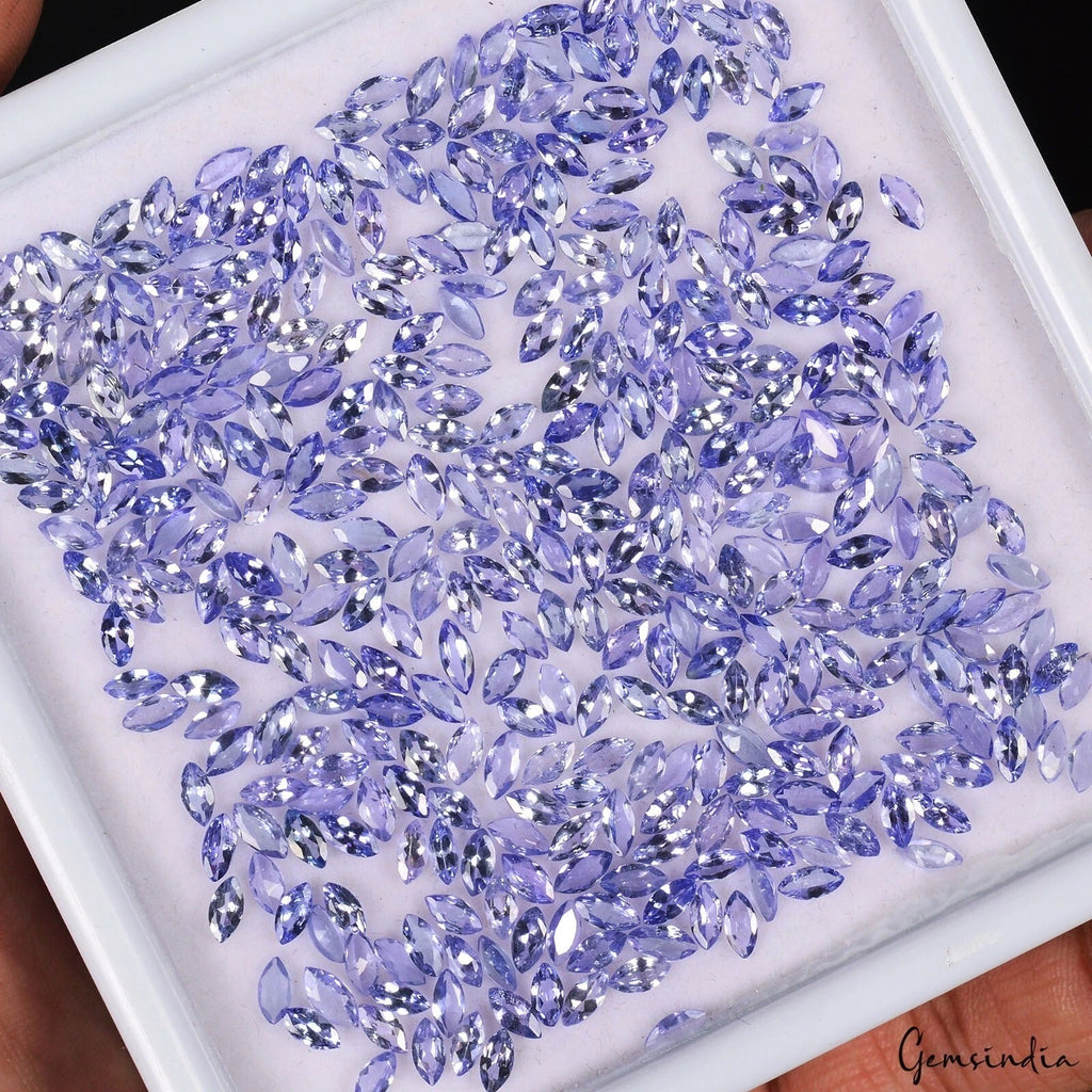 Certified 330 Pcs Natural Tanzanite Marquise 5mmx2.5mm Sparkling Blue Loose Gems